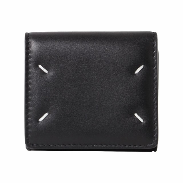 メゾンマルジェラ 財布 SNAP COMPACT WALLET 三つ折り財布 ミニ財布 小銭入れあり S56UI0150 P4303 T8013 ブラック レディース Maison Ma