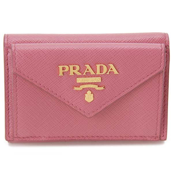 プラダ PRADA 三つ折り財布 レディース ピンク 1MH021 QWA F0505 サフィアーノ コンパクト財布