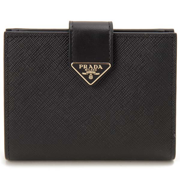 PRADA プラダ 二つ折り財布 レディース ブラック 1MV204 2DYG F0002 コンパクト財布