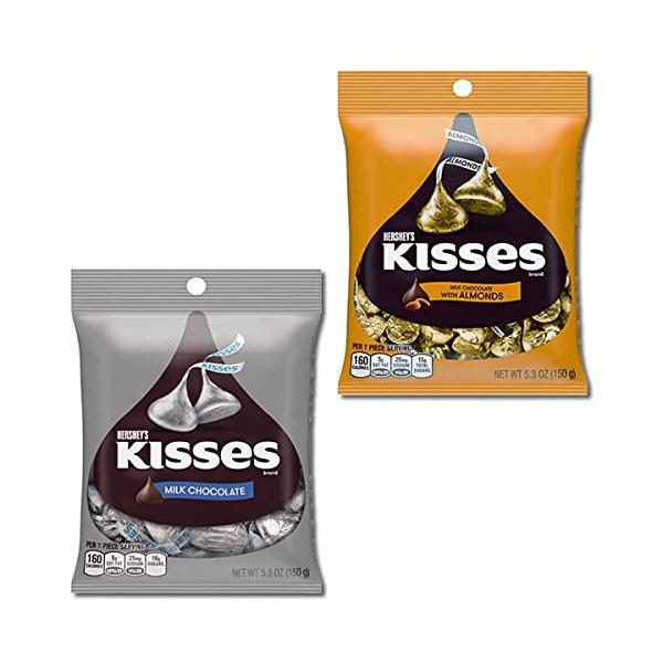 Hershey’s ハーシー キスチョコレート ミルクチョコレート＆アーモンド 各1袋お試しセット ペグパック 輸入菓子の通販はau PAY