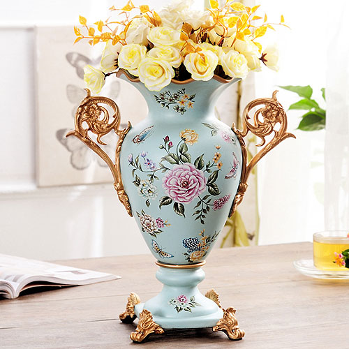 人気定番 花瓶 花器 フラワーペース 花入れ 大きな 陶器 アンティーク おしゃれ 置物 オブジェ エレガントなコンポート 宅送 Incamin Cl