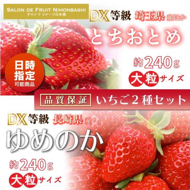 のオシャレな 予約 3 から日時指定可 いちご 苺 食べ比べ セット とちおとめ ゆめのか 約240g 2 Dx 大粒 甘い 高品位 海外輸入 Pluri Elles Mb Ca