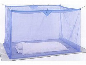 洗える　ナイロン蚊帳（かや）　8畳　ブルー 送料無料