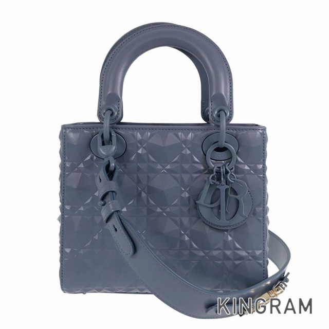 ディオール レディディオール LADY DIOR MY ABCDIOR カナージュ スモール M0538INEA ブルー カーフスキン ハンドバッグ sss【中古】