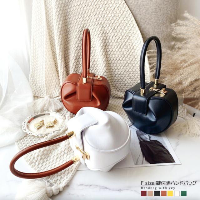 希少 大人気 バッグ ハンドバッグ ワンハンドルバッグ 鍵付き 丸み 丸い 可愛い 個性的 ガーリー トートバッグ ラウンド ミニ 小さいサイズ カジュア 安い購入 Asianatusah Shop