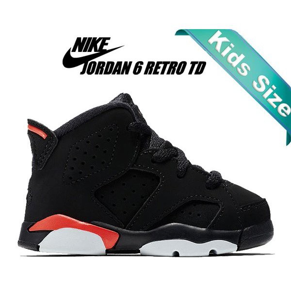 ナイキ ジョーダン 6 トドラー NIKE JORDAN 6 RETRO(TD) black/infrared 384667-060 キッズ スニーカー ブラック インフラレッド ベビー