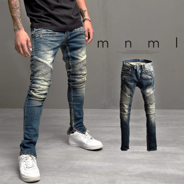 Mnml ミニマル スキニー メンズ スキニーパンツ スキニーデニム スキニージーンズ バイカーデニム バイカーパンツ 裾ジップ ストレッの通販はau Pay マーケット Joker 商品ロットナンバー