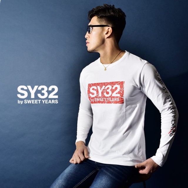 Sy32 By Sweet Years Tシャツ メンズ 長袖 ブランド ストリート ロゴ ハート シンプル カジュアル ボック