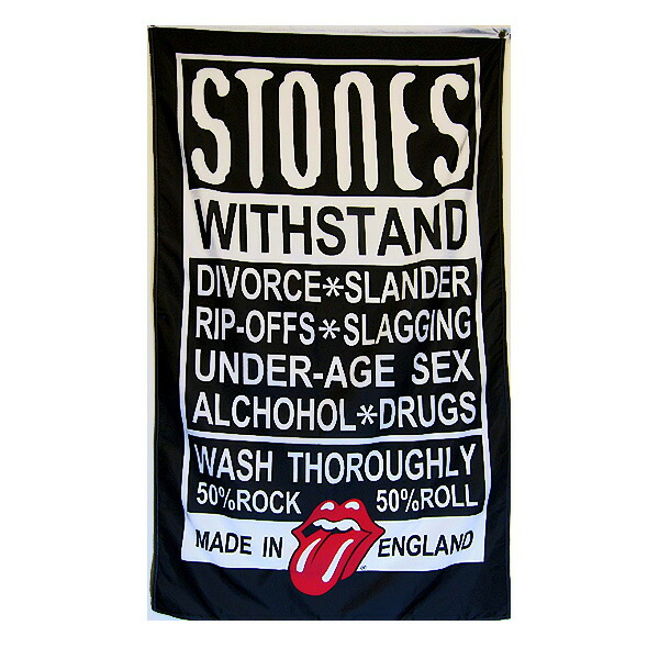 柔らかい フラッグ Rolling Stones ローリングストーンズ ロゴ フラッグ 縦長 ブラック 屋内 屋外用 154cm cm Flag ロック ガレージ イ 新作 Nextpup Com