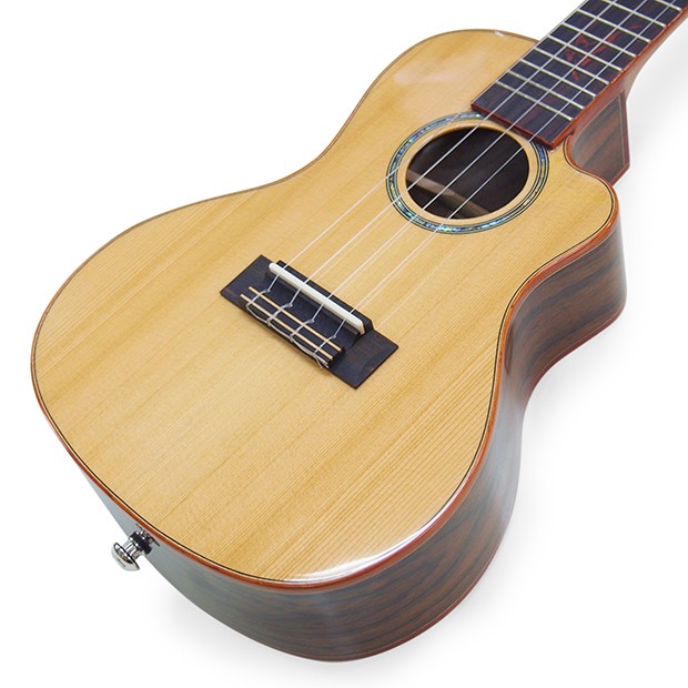 Kai Ukulele カイ ウクレレ KC-700C コンサート カッタウェイ チューナー付 シダートップ単板 モニターサウンドホール搭載