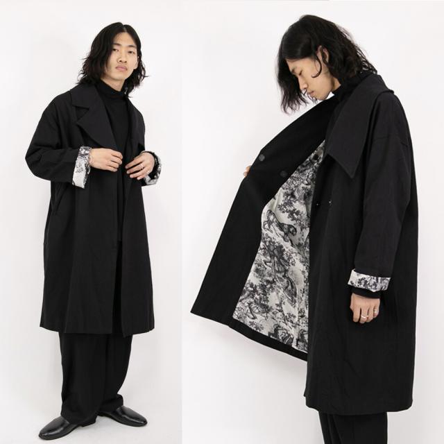 店長大暴走 クリアランスsale Le Sucood アシンメトリー トレンチコート 個性的 変形 モード系 メンズ レディース コート ロング 袖口デザイン 黒 ルシュクード 21年春夏再入荷 Www Flixel Org