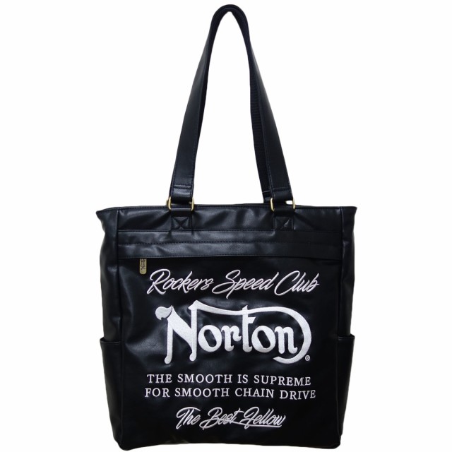 ノートン NORTON 合皮 トート バッグ 229N8504 黒 ブラック 送料無料 服 BAG カバン 鞄 バイカー ライダー アメカジ ツーリング