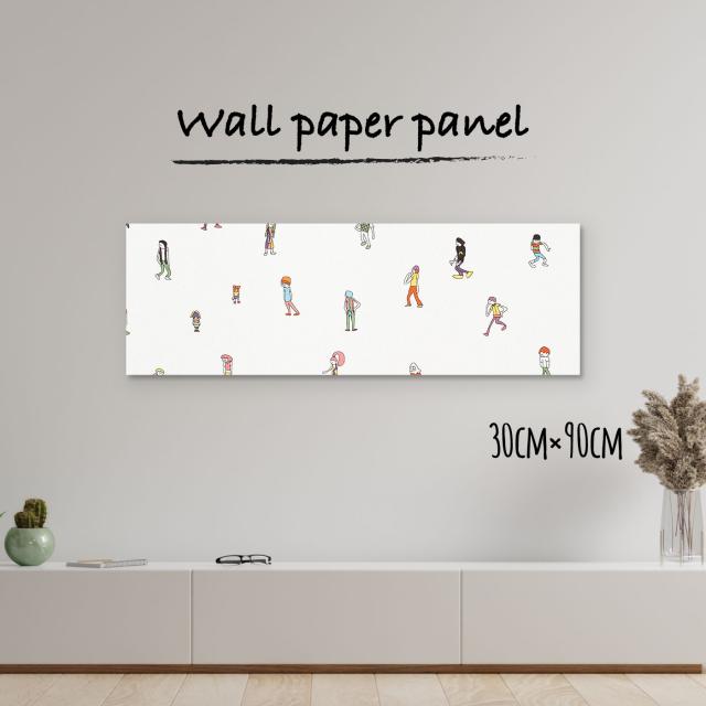 アートパネル おしゃれ 壁掛け 壁紙 クロス 北欧 絵 アート イラスト 人 手書き 個性的30cm 90cm 長方形 エンボス 凸凹 アクセントクロ Kiaorawater In