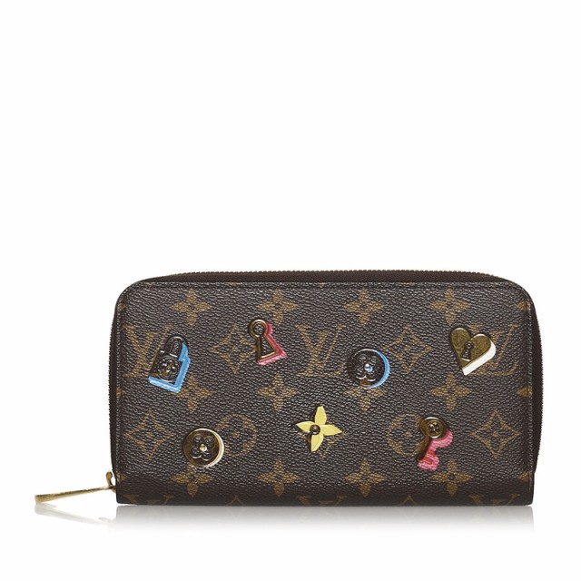 ルイ ヴィトン モノグラム ラブロック ジッピーウォレット ラウンドファスナー 長財布 M64116 ブラウン PVC LOUIS VUITTON 【中古】