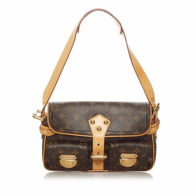 ルイ ヴィトン モノグラム ハドソン PM M40027 ブラウン PVC レザー ショルダーバッグ レディース LOUIS VUITTON 中古