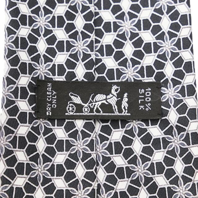高級 フランス製 100 Hermes Paris エルメス カジュアル シルク ネクタイ ビジネス フォーマル メンズ 古着 総柄 特価ブランド Hermes