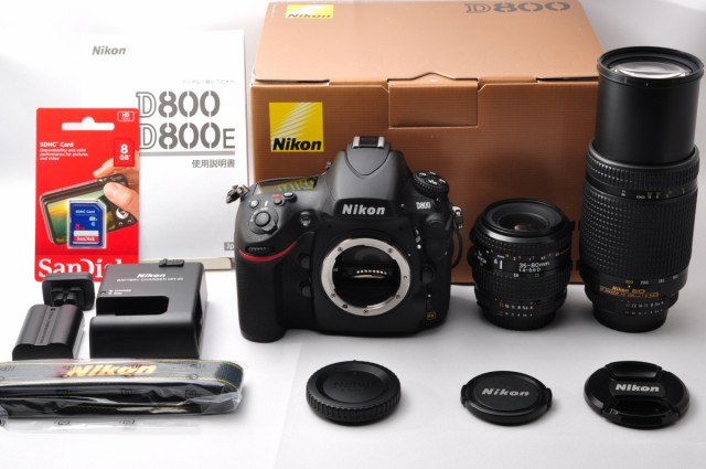 Nikon ニコン D800 標準＆超望遠ダブルズームセット 美品 SDカード(16GB)付き