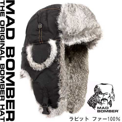 304BLK MAD BOMBER hat 帽子 秋冬 レディース ロシア帽子 マッドボンバーハット ウサギ ラビットファー100％ スキー帽子 ブランド 防寒用