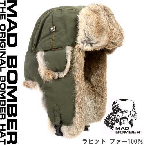 305OLV MAD BOMBER hat ロシア帽子 マッドボンバーハット ラビットファー100％ 帽子 スキー帽子 アメリカブランド 防寒用 ボンバーハッ