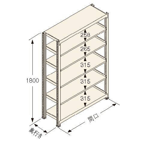 扶桑金属工業(株) 中量ラック Kタイプ150KG GSN-K1818A6D www