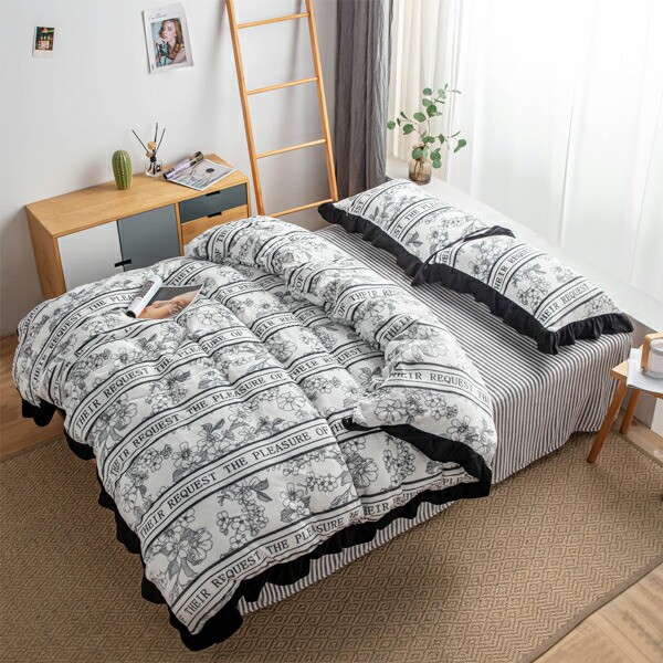 布団カバーセット 秋冬 S M モノトーン 白黒 花柄 ふわもこ あったか 保温 寝室 寝具 Bedding 0638の通販はau Pay マーケット Doublequotation 商品ロットナンバー