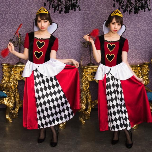 期間限定特価 送料無料 ロイヤルクイーン クイーン ハートの女王 レッド ベロア ハート 女王 アリス ワンピース ロングドレス ロング ロング丈 かわい ロングセラー Farmerscentre Com Ng