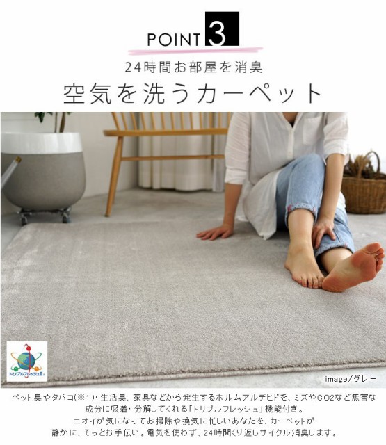 トリプルフ 日本製 消臭 防ダニ アレルブロック 遮音 防炎(代引不可)【送料の通販はau PAY マーケット - リコメン堂インテリア館|商品ロ ラグマット 200×200cm sheep fu:rete シープフレーテ 正方形 カーペット ホットカー