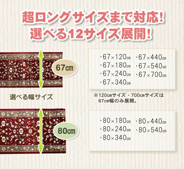 在庫大特価 廊下敷 モケット織り 王朝柄 『オーク』 ワイン 約80×340cm 滑りにくい加工の通販はau PAY マーケット - リコメン堂|商品ロットナンバー:265190344 即納安い