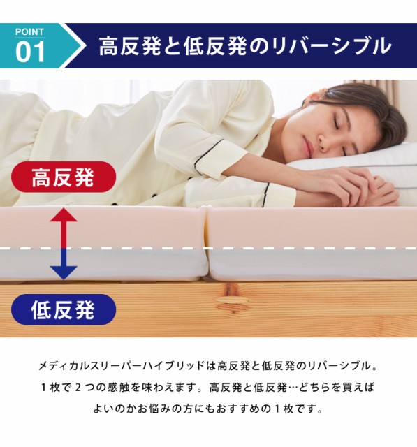 きます メディカル 高反発 低反発 国産 ウレタン 体圧分散(代引不可)【送の通販はau PAY マーケット - リコメン堂インテリア館 スリーパー ハイブリッド 日本製 三つ折り マットレス セミダブル 厚め ▲ロットナン
