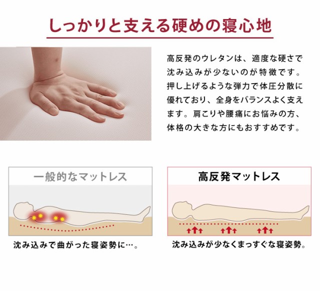 きます メディカル 高反発 低反発 国産 ウレタン 体圧分散(代引不可)【送の通販はau PAY マーケット - リコメン堂インテリア館 スリーパー ハイブリッド 日本製 三つ折り マットレス セミダブル 厚め ▲ロットナン
