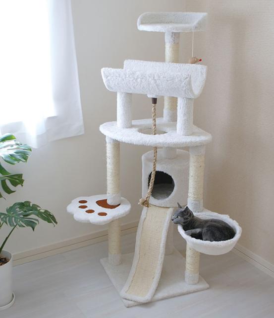 手数料安い キャットタワー 据え置き型 Qq R おしゃれ 省スペース スリムタイプ 猫用品 キャットツリー 爪とぎ 多頭飼い ボックス付 在庫あり 即納 Www Hoteldesmarquisats Com