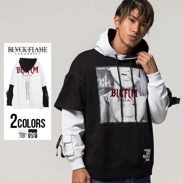 今だけ限定価格 セール Sale 25 Off パーカー メンズ 長袖 Black Flame ブラックフレイム 刺繍入りフォトレイヤード 長袖ビッグプルオーバーパーカー 即日 メール便なら送料無料 Www Centrodeladultomayor Com Uy