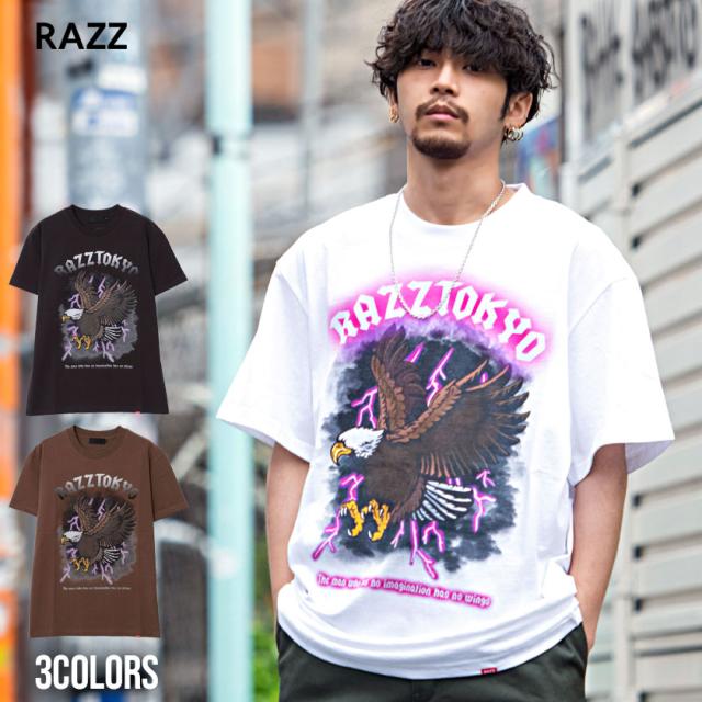 残りわずか Tシャツ メンズ Razzis ラズ ブランド おしゃれ トップス カットソー ロックt ロックtシャツ プリント コンドル イーグル 鷲 ホワイト チ 残りわずか Vacationgetaways4less Com
