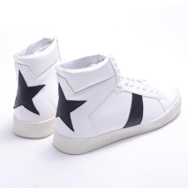 【BIG SALEクーポン利用可】靴 スニーカー メンズ SB select シルバーバレットセレクト ワンポイントスターフェイクレザーハイカットスニ