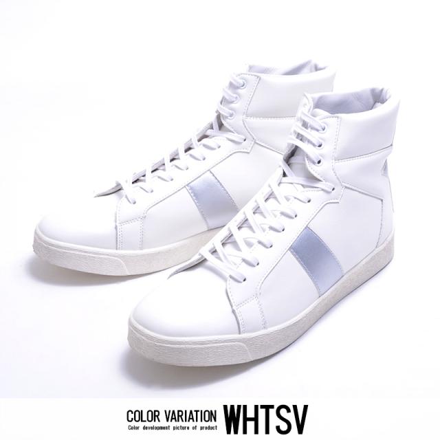 【BIG SALEクーポン利用可】靴 スニーカー メンズ SB select シルバーバレットセレクト ワンポイントスターフェイクレザーハイカットスニ