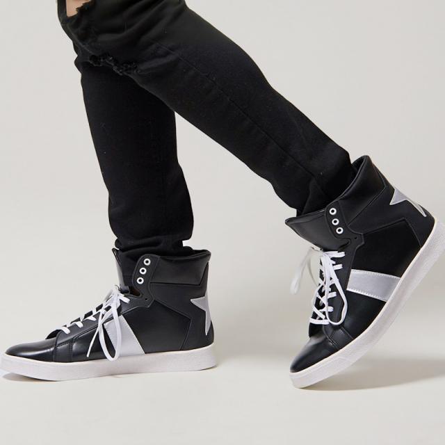 【BIG SALEクーポン利用可】靴 スニーカー メンズ SB select シルバーバレットセレクト ワンポイントスターフェイクレザーハイカットスニ