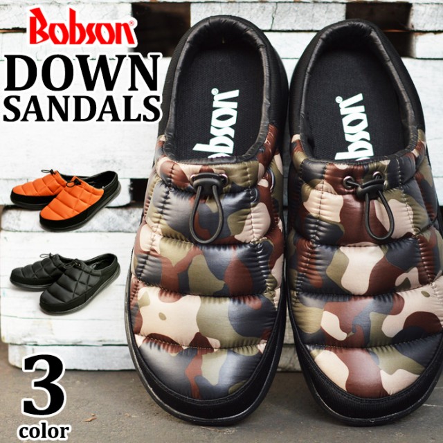 送料無料 Bobson ボブソン 防寒 メンズ ダウンシューズ サボサンダル ウィンターブーツ 靴 メンズシューズ スリッパ ス