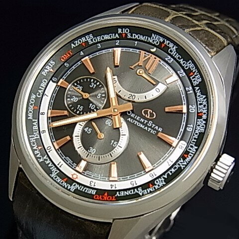 ファッションデザイナー ORIENT/Orient Star【オリエント/オリエントスター】ワールドタイム メンズ腕時計 自動巻 パワーリザーブ レザーベルト WZ0091JC, 悪党の店 【卍】 バースジャパン 6c0b237f