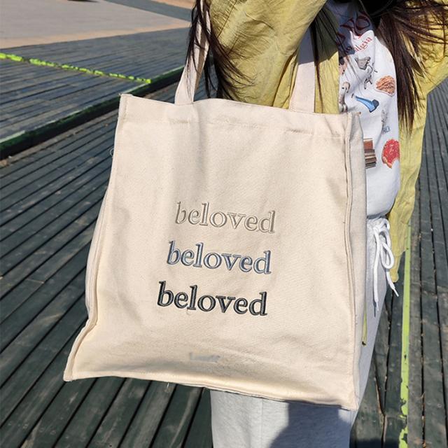 新作 トートバッグ レディース キャンバス A4 推し活 うちわが入る ライブ コンサート 帆布 大きめ ロゴ 刺繍 英字 スクエア マチ広