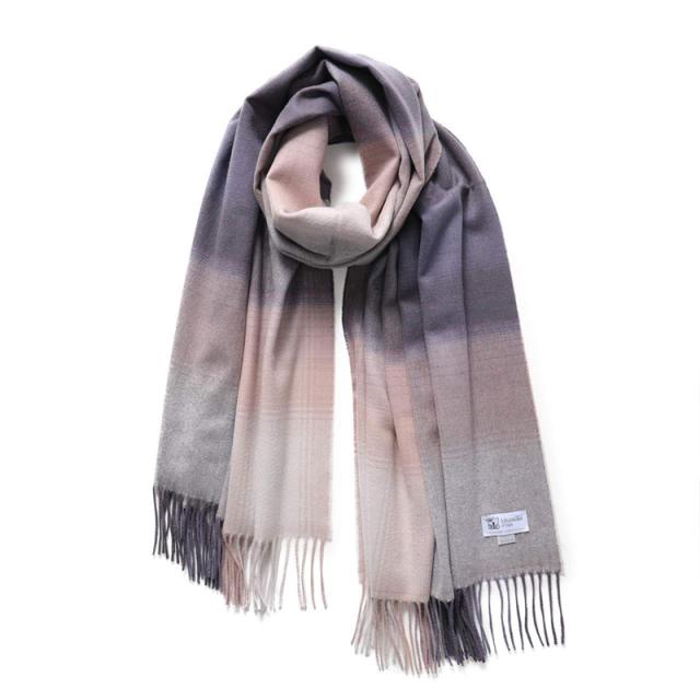 ジョンストンズ Johnstons マフラー ストール レディース 18年秋冬モデル カシミヤ100 Mauve Ru5960 信憑 Wa 190 70 大判 Ombre