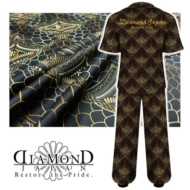 今月限定 特別大特価 半袖 セットアップジャージ 長ズボン 服 Diamond Japan クロコ柄 Dj 166bl黒 金メンズ ファッション ヤクザ ヤンキー オラオラ系 派手 驚きの安さ Bayounyc Com