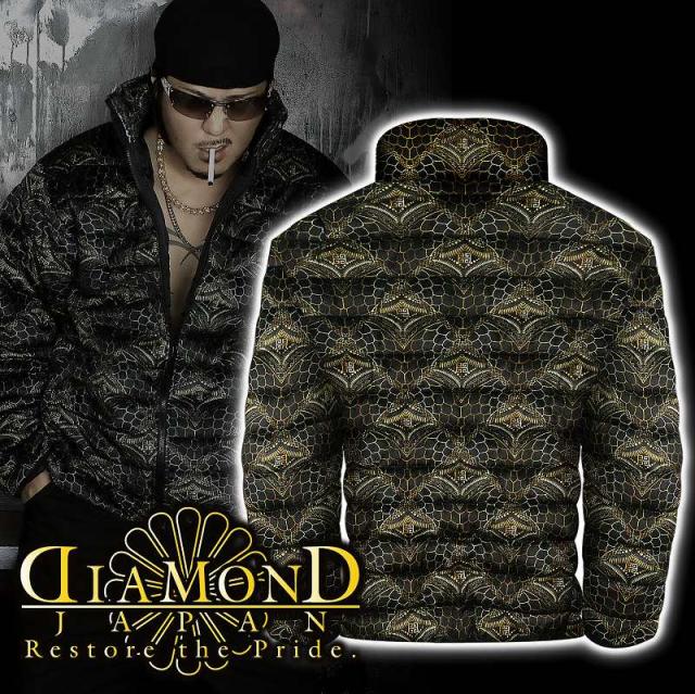 在庫一掃 中綿ジャケット 服 Diamond Japan Dj 181 クロコ総柄 黒 金 防寒 秋冬 ヤクザ ヤンキー オラオラ 悪羅悪羅 オラオラ系 服 派手 メンズ フ 高い品質 Bayounyc Com