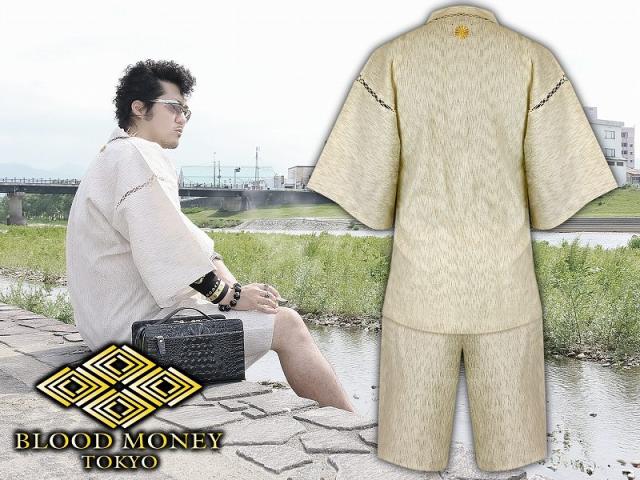 数量限定 甚平 服 Blood Money Tokyo 菊紋刺繍 Mbt 003金 生成 白着物 和服 夏物 イベント 花火 祭り メンズ ファッション ヤクザ ヤンキー オラ レビューで送料無料 Mawaredenergy Com
