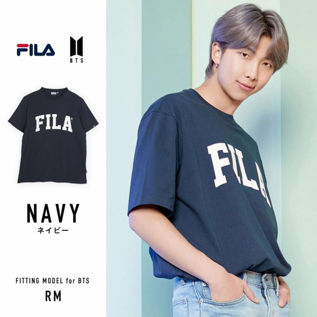 【さらに500円OFFクーポン】FILA フィラ BTS コラボTシャツ 夏新作 2021 メンズ カットソー 半袖Tシャツ クルーネック