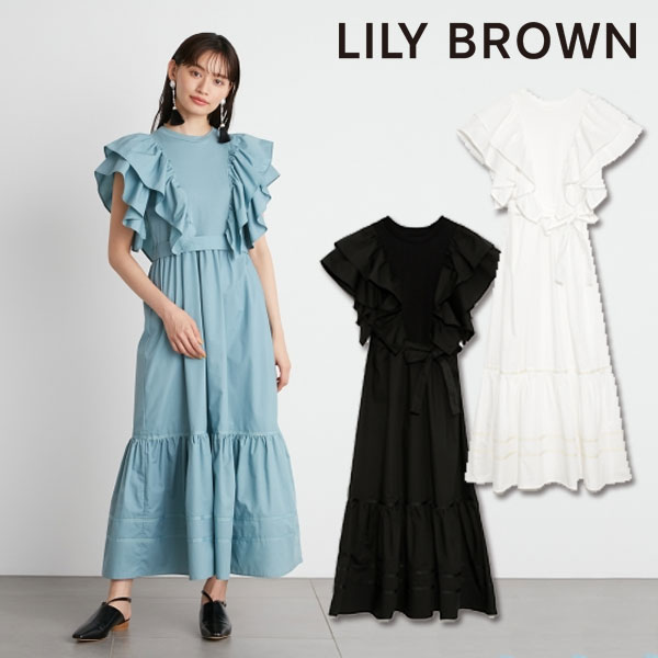 超美品 即納 リリーブラウン Lily Brown 22春夏 カットドッキングワンピース レディース ワンピース ロング丈 フレア 半袖 ノースリーブ フリ ぽっきりsale対象 Iq Milaj Com
