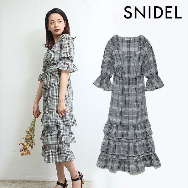 Sale50 Off スナイデル Snidel 19春夏 チェックシアーティアード