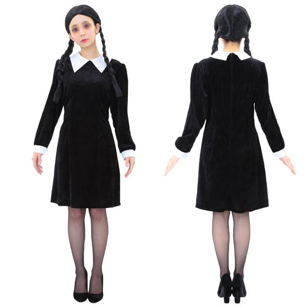 ハロウィン コスプレ 衣装 レディース ベルベットワンピースガール アダムスファミリー ウェンズデー 仮装 コスチュームの通販はau Pay マーケット モバイルデパート 商品ロットナンバー