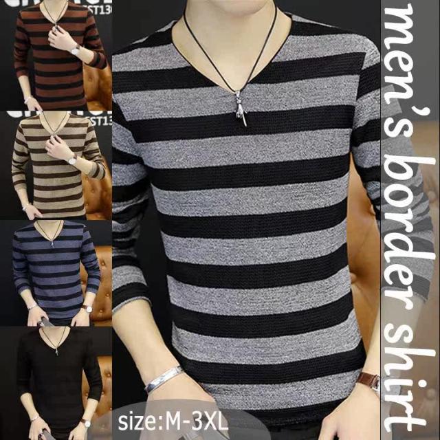 ロンt メンズ カットソー ロングtシャツ タイトシルエット ニット 長袖 ボーダー シャツ ボーダーロンtの通販はau Pay マーケット K M Global Works 商品ロットナンバー