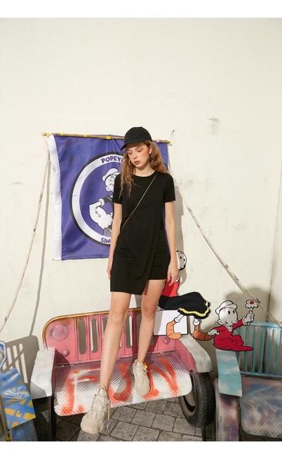 Tシャツワンピース 半袖 ショート丈 スリット アシンメトリー レイヤード風 セクシー カジュアル タイト ラウンドネック 無地の通販はau Pay マーケット Yumi Shop 商品ロットナンバー