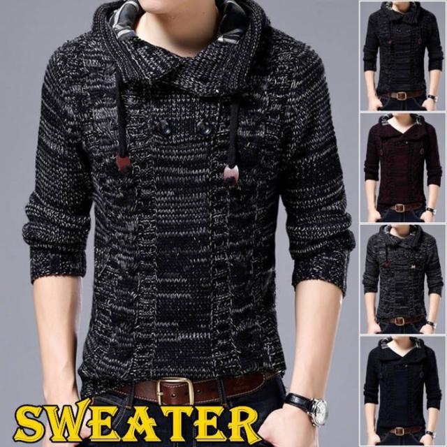50 Off 厚手 ニット 秋冬 トップス 大きいサイズ カジュアル メンズ プルオーバー ニットセーター フード付き 超目玉 期間限定 Www Theitgroup It